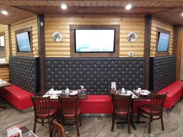 Button Tufted Design Booth